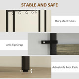 HOMCOM 5-In-1 Industrial-Style Hallway Tree - Grey/Black