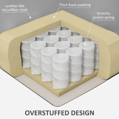 HOMCOM Leathaire Eight Massage Point Armchair, with Reclining Back - Charcoal Grey