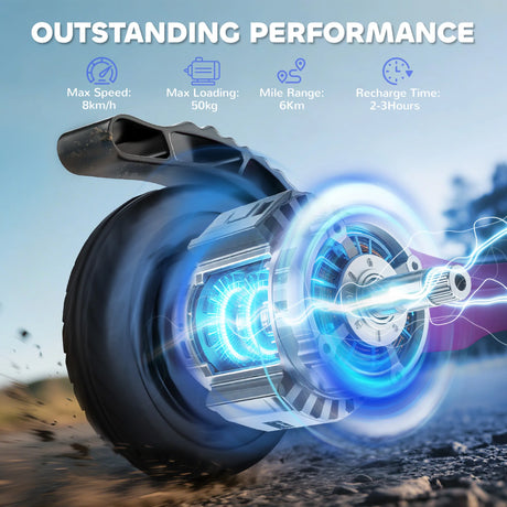 HOMCOM Electric Scooter, 120W Motor E-Scooter, Adjustable Height, Rear Brake for Ages 6+ Years - Pink