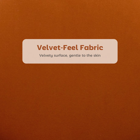 HOMCOM Set of Two Velvet-Feel Lotus Bar Stools - Orange