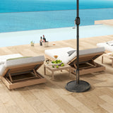 Outsunny 12kg Resin Garden Parasol Base, Round Umbrella Base, Heavy Duty Sun Umbrella Base for 32, 38, 48 mm Umbrella Poles for Deck Poolside, Bronze Tone