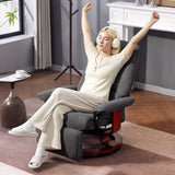 HOMCOM Reclining Swivel Chair, with Footrest - Grey