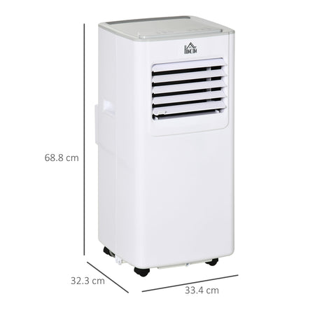 HOMCOM 7000 BTU Air Conditioning Unit, 3-in-1 Portable Air Conditioner, Dehumidifier, Cooling Fan with 2 Speeds, 24H Timer, Remote Control, LED Display, Window Venting Kit, 15m2