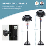 HOMCOM Adjustable Basketball Hoop and Stand, with Wheels and Weight Base Black