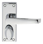 VICTORIAN LEVER ON BACKPLATE - PRIVACY - POLISHED CHROME - 114MM X 38MM - PAIR