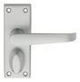 VICTORIAN LEVER ON BACKPLATE - PRIVACY - SATIN CHROME - 114MM X 38MM - PAIR