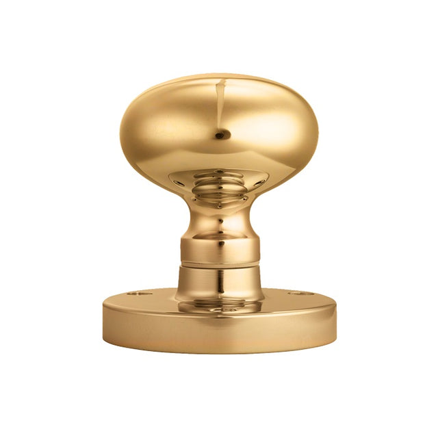 VICTORIAN - MORTICE KNOB MUSHROOM OTL (POLISHED BRASS) - POLISHED BRASS - 61MM - PAIR