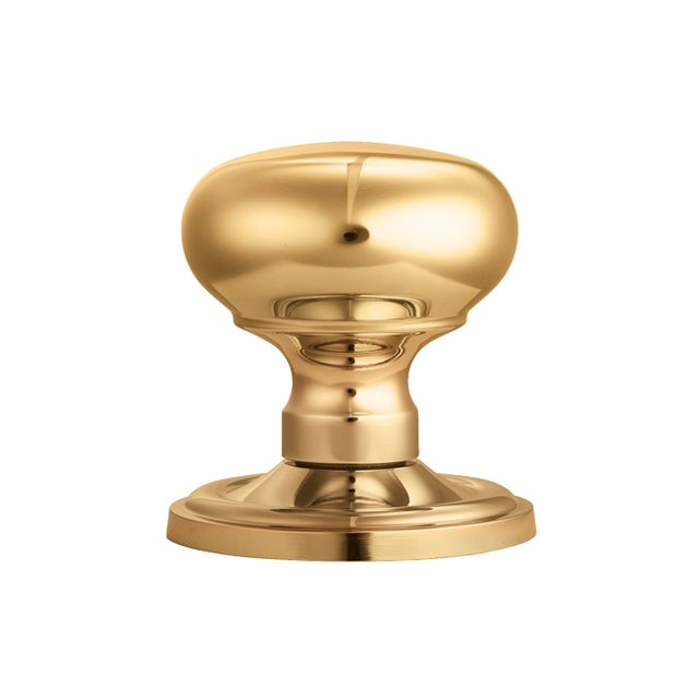 VICTORIAN - MORTICE KNOB MUSHROOM (CONCEALED FIX) OTL (POLISHED BRASS) - POLISHED BRASS - 61MM - PAIR