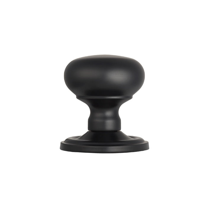 VICTORIAN - MORTICE KNOB MUSHROOM (CONCEALED FIX) NERO (MATT BLACK) - MATT BLACK - PAIR