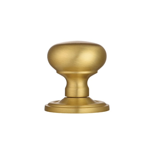 VICTORIAN - MORTICE KNOB MUSHROOM (CONCEALED FIX) OSA (SATIN BRASS) - SATIN BRASS - PAIR