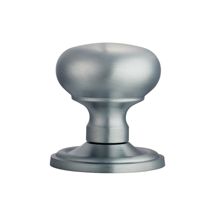 VICTORIAN - MORTICE KNOB MUSHROOM (CONCEALED FIX) CSA (SATIN CHROME) - SATIN CHROME - 61MM - PAIR