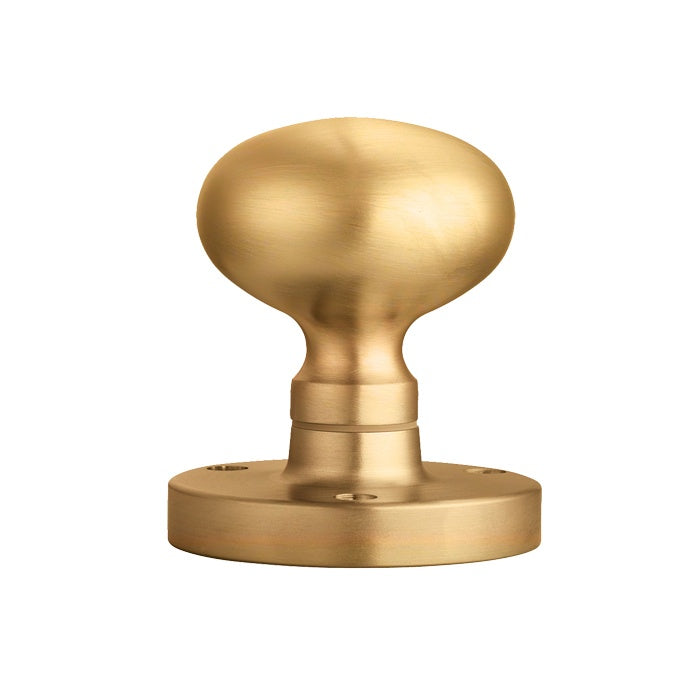 VICTORIAN - MORTICE KNOB MUSHROOM OSA (SATIN BRASS) - SATIN BRASS - PAIR