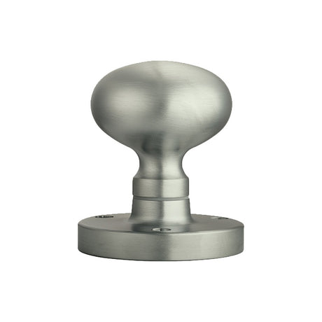 VICTORIAN - MORTICE KNOB MUSHROOM NIS (SATIN NICKEL) - SATIN NICKEL - 61MM - PAIR