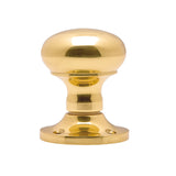 VICTORIAN - MORTICE KNOB MUSHROOM (UNSPRUNG) OTL (POLISHED BRASS) - POLISHED BRASS - 56MM - PAIR