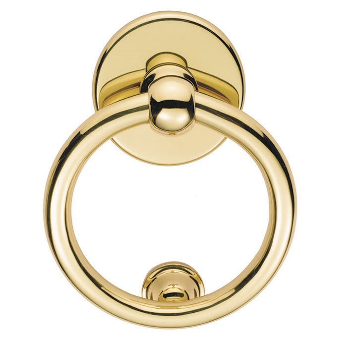 VICTORIAN - RING DOOR KNOCKER - POLISHED BRASS - 134MM - EACH