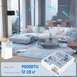 HOMCOM 9000 BTU Air Conditioning Unit, 3-in-1 Portable Air Conditioner, Dehumidifier, Cooling Fan with Remote, LED Display, 2 Speeds, 24H Timer, Window Venting Kit, 28m2