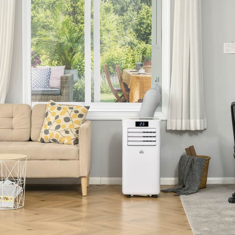 HOMCOM 10000 BTU Air Conditioning Unit, 3-in-1 Portable Air Conditioner, Dehumidifier, Cooling Fan with Remote Control, Digital Display, 2 Speeds, 24H Timer, Window Venting Kit, 22m2