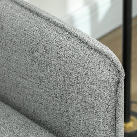 HOMCOM Modern Two Seater Sofa, Button Tufted Loveseat with Cushions and Steel Legs for Living Room, Guest Room, Grey