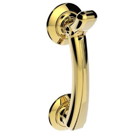 DOOR KNOCKER ON ROSE. POLISHED BRASS - POLISHED BRASS - 95MM C/C - EACH