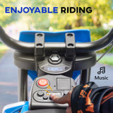 AIYAPLAY 12V Kids Electric Motorbike, Kids Electric Ride on motorcycle w/ Twist Grip Throttle, Training Wheels, Blue