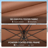 Outsunny 3 m Overhanging Cantilever Parasol, with Cross Base - Coffee