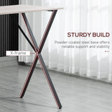 HOMCOM 120 cm Rectangular Bar Table for 4 People, Modern Breakfast Bar Table with Wood Effect Tabletop, Steel Legs, Coffee Desk for Living Room, White