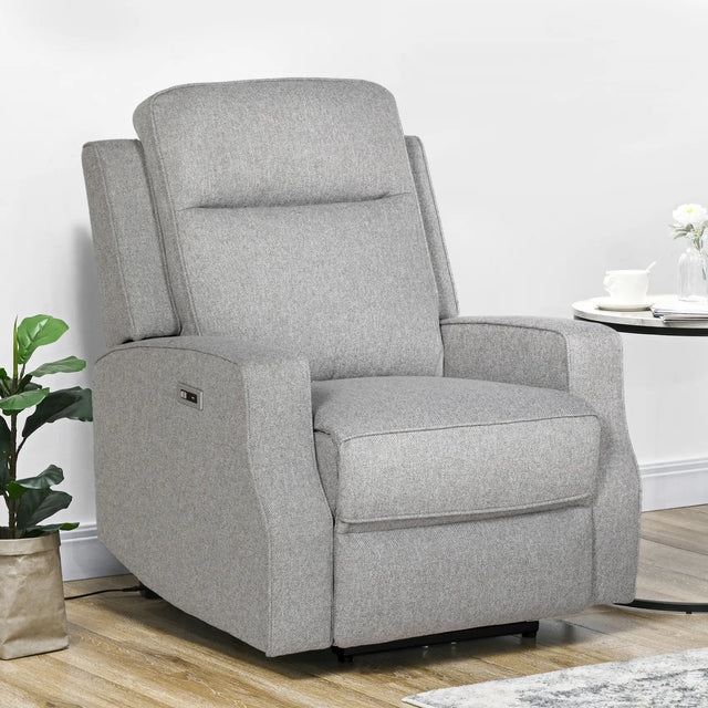 HOMCOM 150 Electric Reclining Chair, with USB port and Footrest - Grey