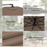 Outsunny 3m Overhanging Parasol, with Base, Weights and Cover - Coffee