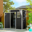 Outsunny 5' x 3' Garden Shed with Floor, Outdoor Storage Shed with Lockable Door, Window and Vent, Black