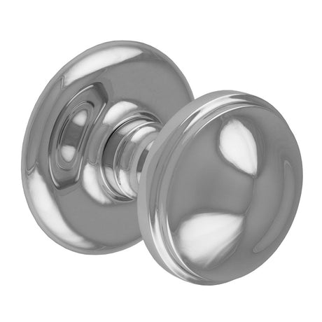 VICTORIAN - CENTRE DOOR KNOB (ROUND) - POLISHED CHROME - 79MM rose - EACH