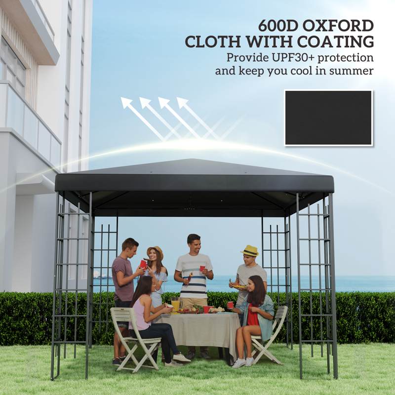 Outsunny 3 x 3(m) Gazebo Frame Replacement - Black