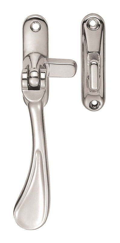 VICTORIAN - REVERSIBLE CASEMENT FASTENER WITH HOOK & MORTICE PLATE - POLISHED CHROME - 57MM X 13MM - EACH