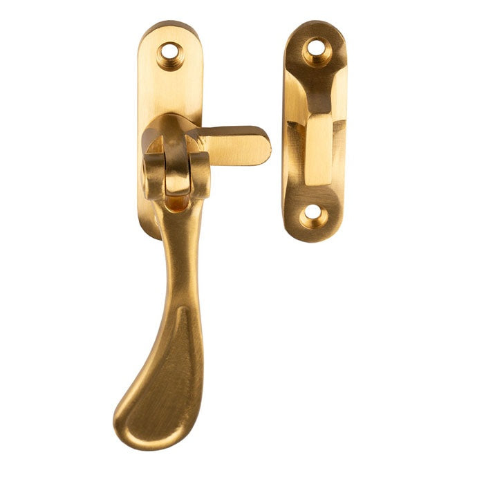 VICTORIAN - REVERSIBLE CASEMENT FASTENER WITH HOOK & MORTICE PLATE_x005F
 - SATIN BRASS - EACH