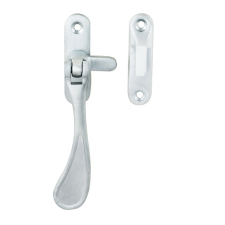 VICTORIAN - REVERSIBLE CASEMENT FASTENER WITH HOOK & MORTICE PLATE - SATIN CHROME - 57MM X 13MM - EACH