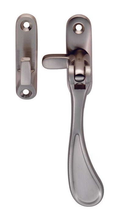 VICTORIAN - REVERSIBLE CASEMENT FASTENER WITH HOOK & MORTICE PLATE SATIN NICKEL - SATIN NICKEL - 57MM X 13MM - EACH