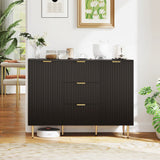 HOMCOM 2-Door Sideboard with 3 Drawers and Adjustable Shelves - Black