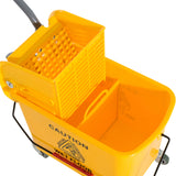 HOMCOM 20L Mop Bucket on Wheels, with Water Separation Panel - Yellow