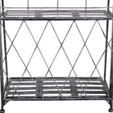 Outsunny 3 Tier Plant Stand Indoor Outdoor, Metal Plant Shelf Flower Display Rack for Potted Plants Garden Balcony Decor, 44 x 25 x 96 cm