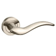 Mediterranean Barcelona Lever Door Handle on Round Rose - Satin Nickel - Set