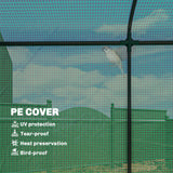 Outsunny Mini Greenhouse, Garden Tomato Growhouse with Roll-Up Door and 2 Mesh Windows, PE Cover, 200 x 75 x 188 cm, Green
