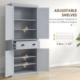 HOMCOM Freestanding Multi-Storage Kitchen Cabinet - Grey