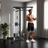 SPORTNOW Home Gym Machine, Multifunctional Gym Equipment with High and Low Pulleys, Pull Up Bar, 15-Position Adjustable Strength Training Workout Station for Full Body Fitness