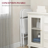 HOMCOM Set of Two Cushioned Folding Chairs - White