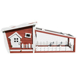 PawHut Rabbits Outdoor Fir Wood Guinea Pigs Hutches w/ Ramp Wine-Brown