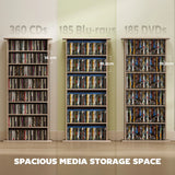 HOMCOM 360 CD Storage Unit - Natural Wood Finish