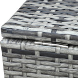 Outsunny 4pc Garden Rattan Wicker Outdoor Furniture Patio Corner Sofa Love Seat and Table Set  with Cushions Side Desk Storage, Mixed Grey