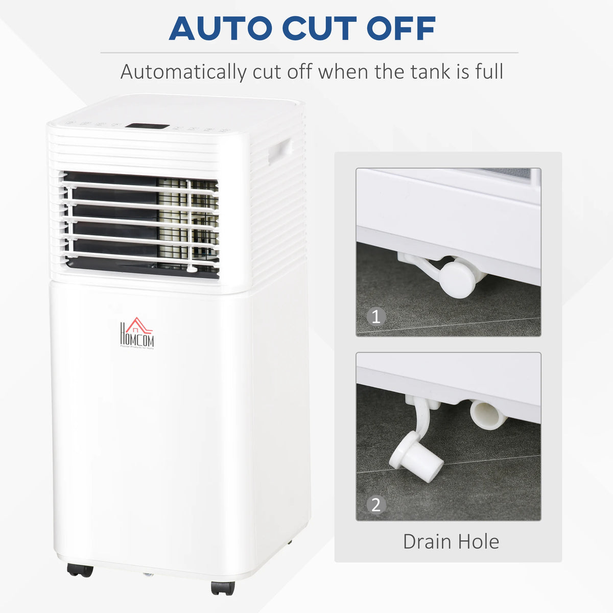 HOMCOM 9000 BTU Portable Air Conditioner for Cooling Dehumidifier Fan, Air Conditioning Unit, with Remote, 24H Timer, Window Mount Kit, R290, A Energy Efficiency