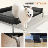 PawHut Elevated Dog Bed with Removable Bolsters, Raised Dog Bed for Large Breeds, Portable Indoor & Outdoor Pet Cots, Black