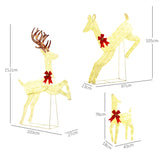 Outsunny Three-Piece LED Light Reindeer Christmas Decoration