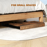 HOMCOM Folding Small Desk on Wheels - Rustic Brown